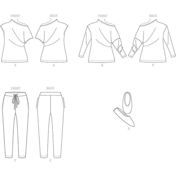 Vogue Sewing Pattern 1835 Top Pants Slippers Misses Size XS-XXL - Picture 3 of 9